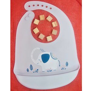 Baby Bibs Easily Wipe Clean -Silicone Elephant